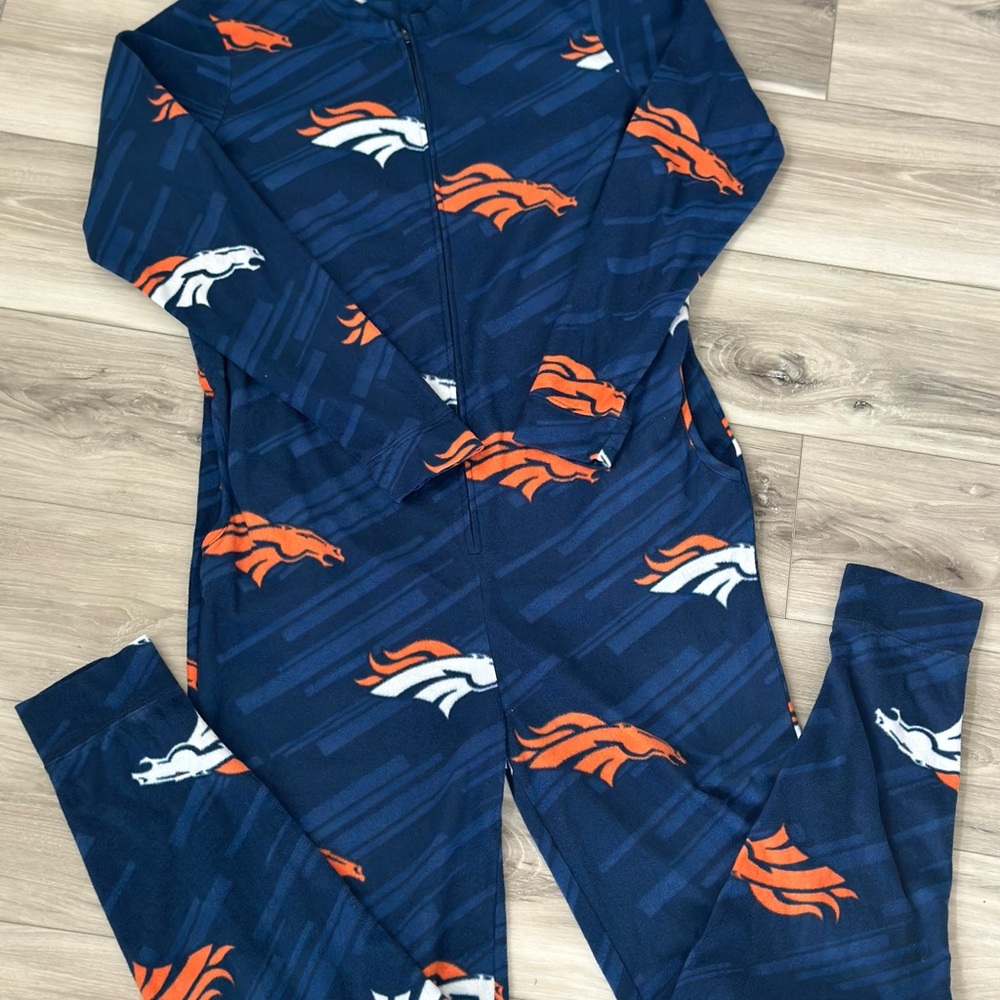 Denver Broncos Navy Blue Onesie Pajamas